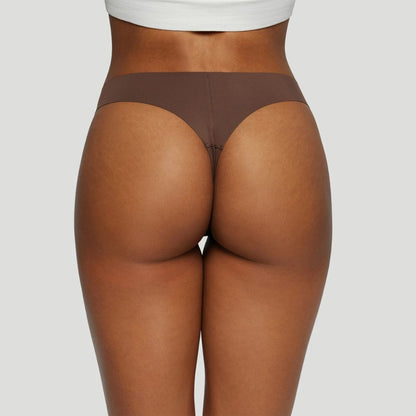 Tanga mi-haut marron ( Lot de 3 )