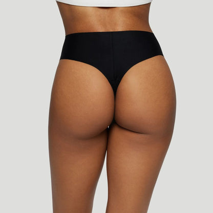 Tanga taille haute noir ( Lot de 3 )