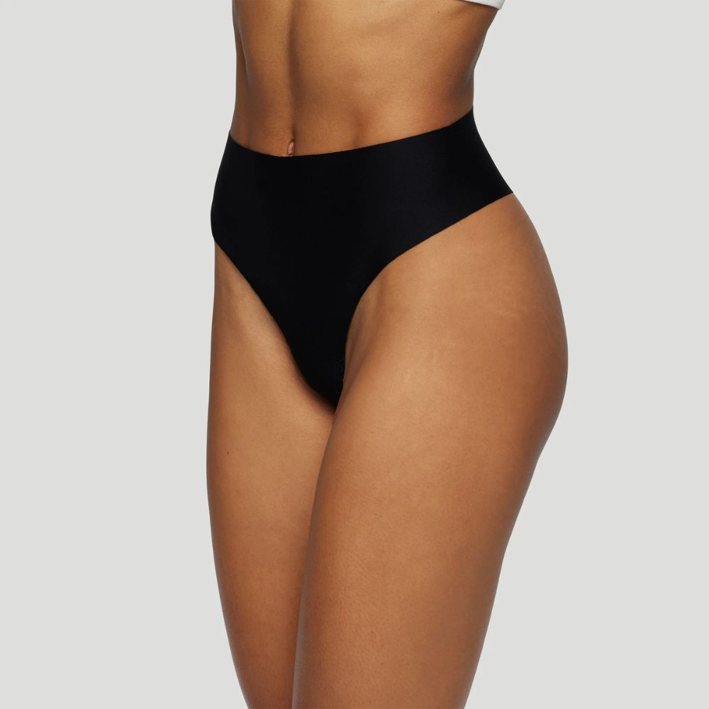 Tanga taille haute noir ( Lot de 3 )