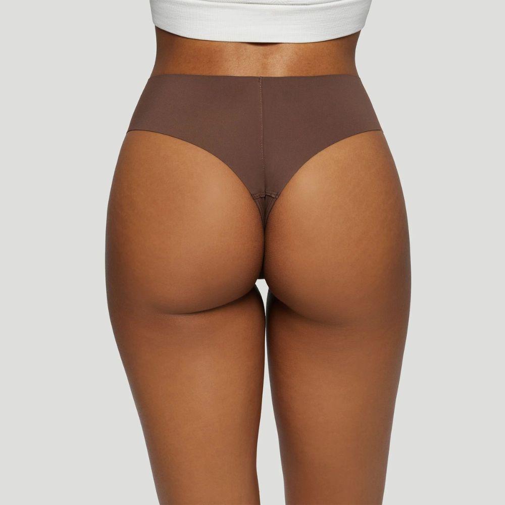 Tanga taille haute marron ( Lot de 3 )